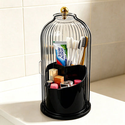 Dustproof Anti-Bacterial Toothbrush Holder With Cover,3 Slots Multi-Person Family Storage Organizer,Stores Toothbrushes,Toothpaste&Makeup Brushes,Perfect For Bathroom Countertop,Vanity Table,Dorm,Hote