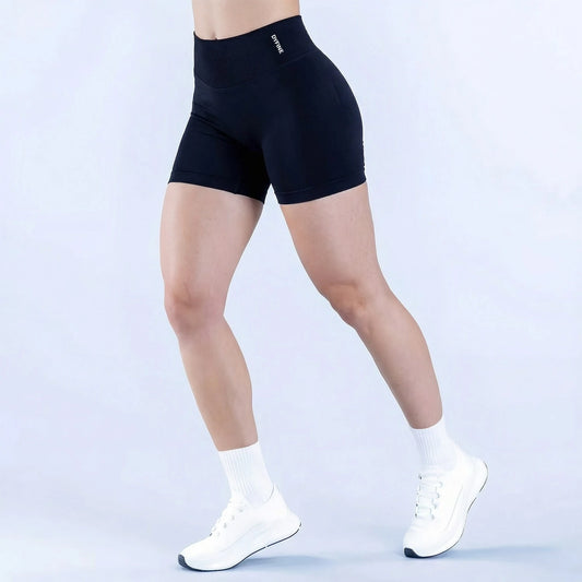 DYFINE Women's Seamless Elastic Butt Lifting Shaping Yoga Fitness Gym Running Sports Shorts