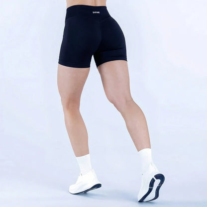 DYFINE Women's Seamless Elastic Butt Lifting Shaping Yoga Fitness Gym Running Sports Shorts