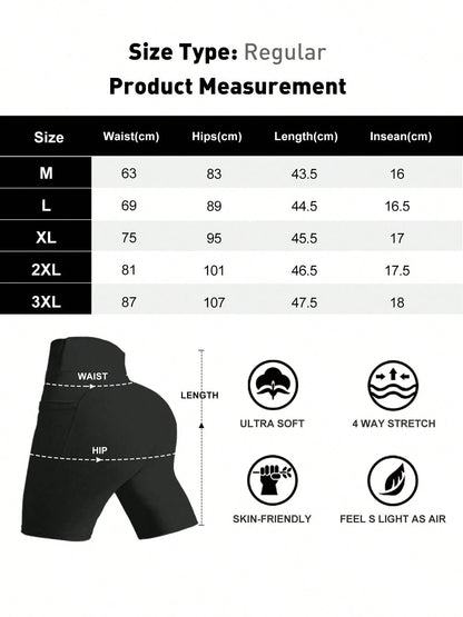 EBIOSVE 5Pcs Women Yoga Shorts With Pockets, High Waist Tummy Control Workout Shorts, Breathable Compression Athletic Shorts For Spring Summer Exercise, Athleisure