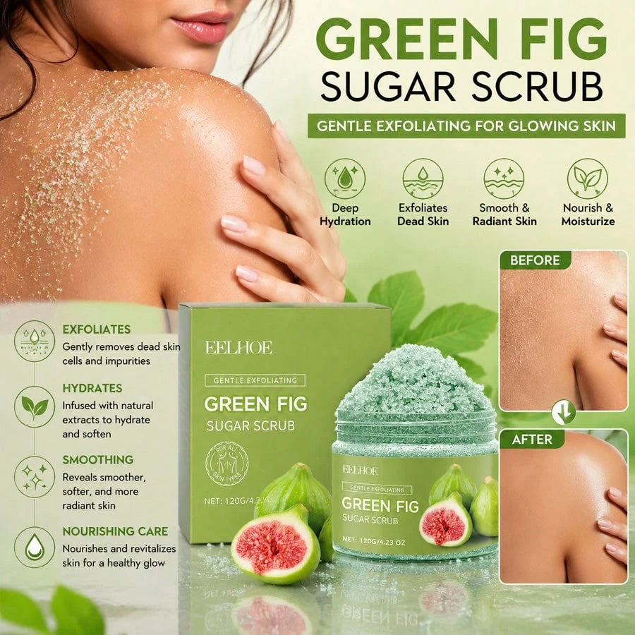 EELHOE 120g Fig Sugar Body Scrub Moisturizing, Moisturizing, Shining, Smooth Skin, Body Cleansing, Exfoliating