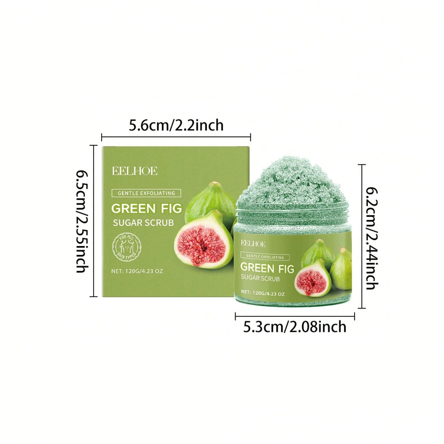 EELHOE 120g Fig Sugar Body Scrub Moisturizing, Moisturizing, Shining, Smooth Skin, Body Cleansing, Exfoliating