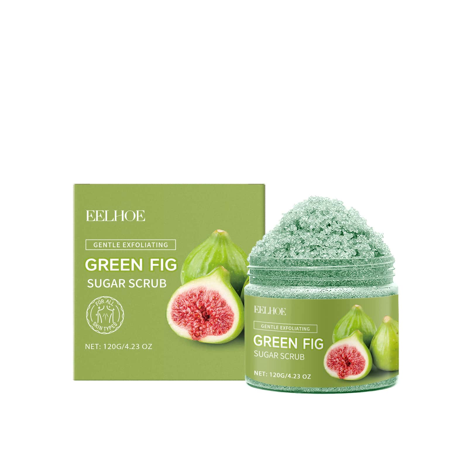 EELHOE 120g Fig Sugar Body Scrub Moisturizing, Moisturizing, Shining, Smooth Skin, Body Cleansing, Exfoliating
