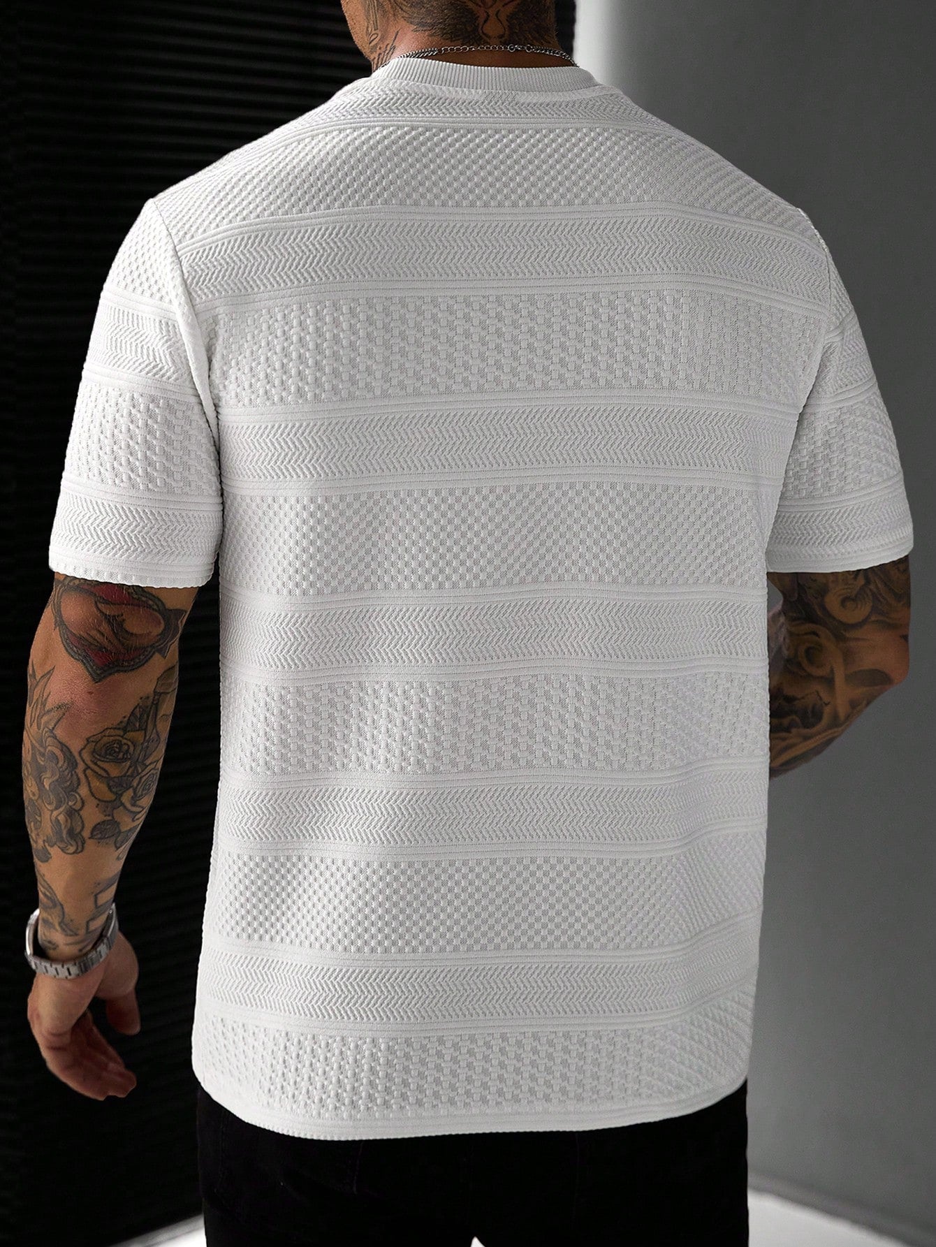 EGENSIO Men's Patchwork Color Casual Versatile Daily Wear Short Sleeve T-Shirt, Holiday