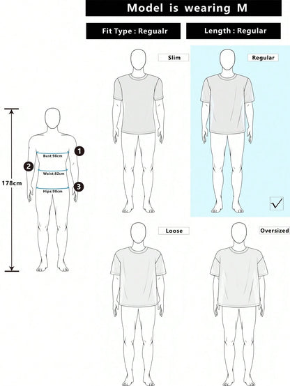 EGENSIO Men's Patchwork Color Casual Versatile Daily Wear Short Sleeve T-Shirt, Holiday