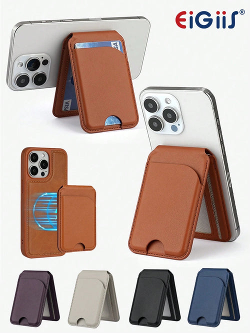 EIGIIS Magnetic Phone Wallet, Magnetic Stand Card Holder, Adjustable Stand With 3-5 Card Slots, Suitable For Daily Use, Fashionable Wallet Design, Durable Wallet Fits All Phones, Magnetic Phone Case A