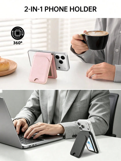 EIGIIS Magnetic Phone Wallet, Magnetic Stand Card Holder, Adjustable Stand With 3-5 Card Slots, Suitable For Daily Use, Fashionable Wallet Design, Durable Wallet Fits All Phones, Magnetic Phone Case A