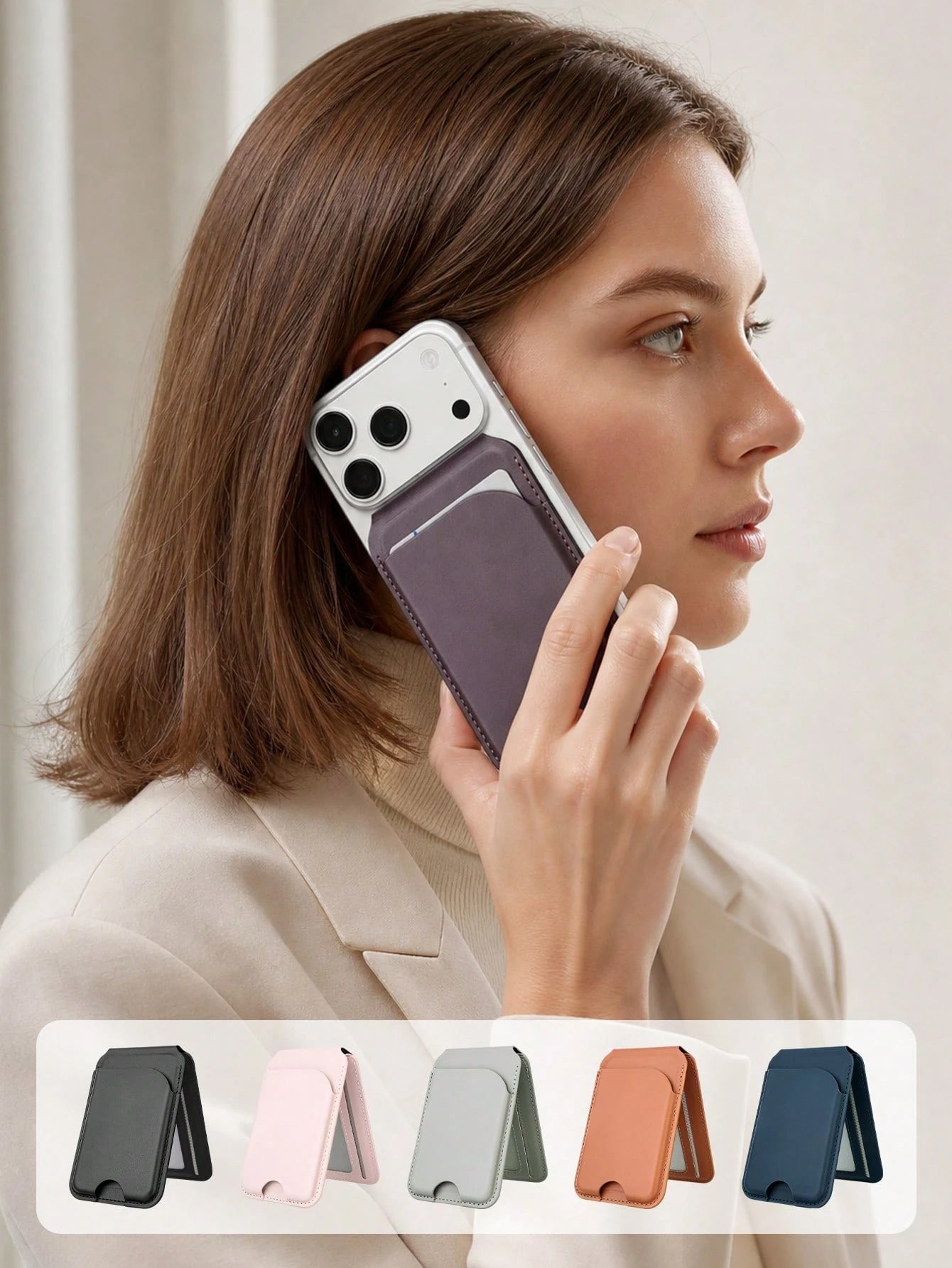 EIGIIS Magnetic Phone Wallet, Magnetic Stand Card Holder, Adjustable Stand With 3-5 Card Slots, Suitable For Daily Use, Fashionable Wallet Design, Durable Wallet Fits All Phones, Magnetic Phone Case A