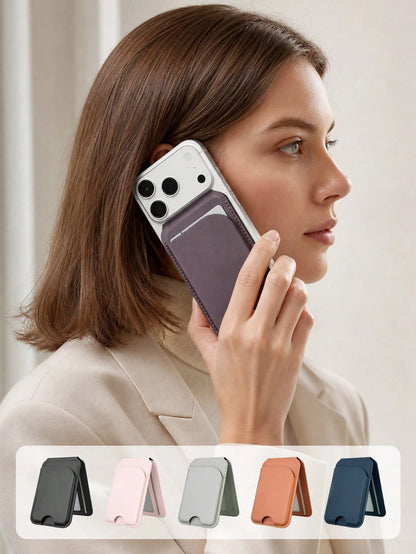 EIGIIS Magnetic Phone Wallet, Magnetic Stand Card Holder, Adjustable Stand With 3-5 Card Slots, Suitable For Daily Use, Fashionable Wallet Design, Durable Wallet Fits All Phones, Magnetic Phone Case A