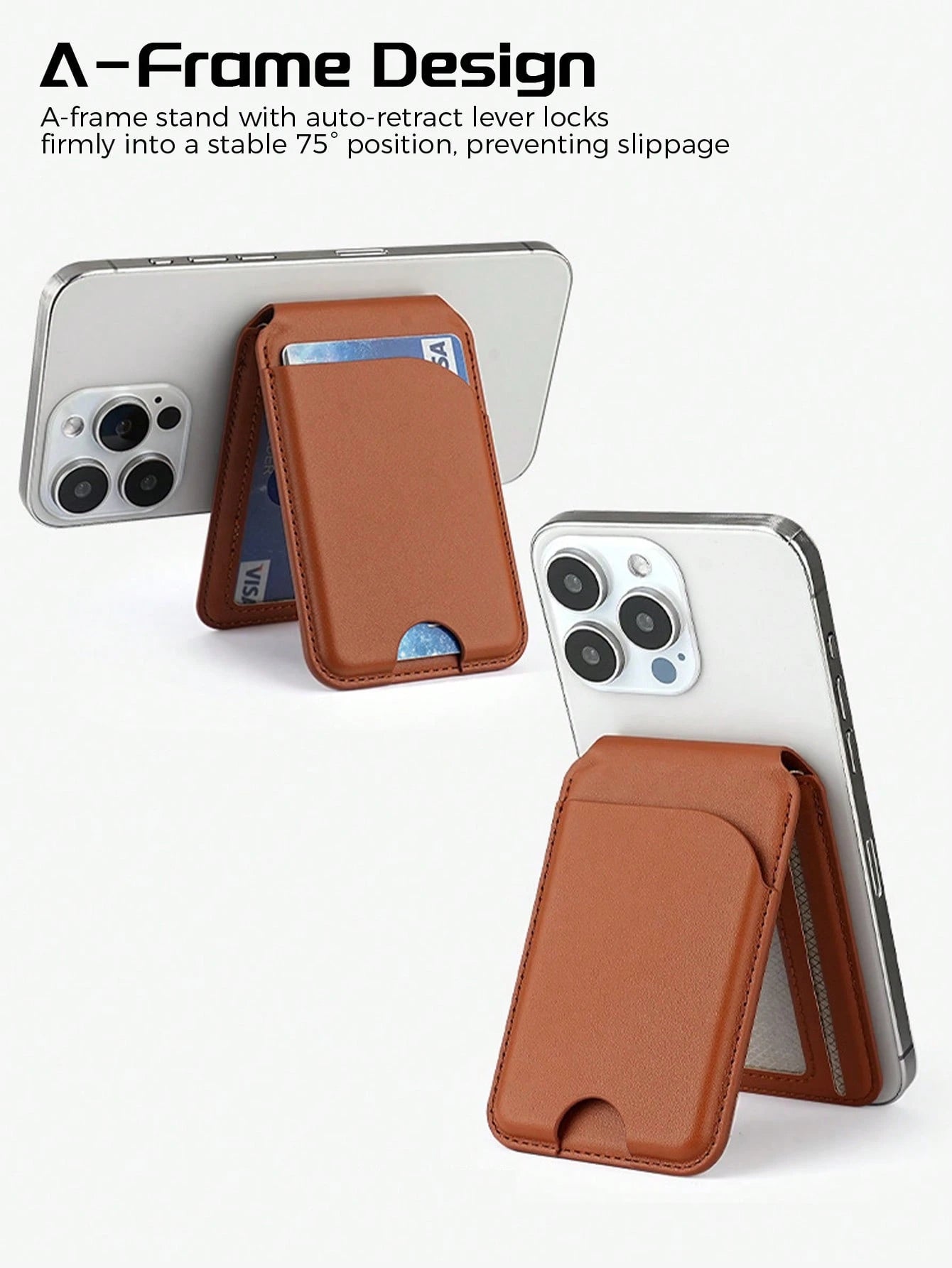 EIGIIS Magnetic Phone Wallet, Magnetic Stand Card Holder, Adjustable Stand With 3-5 Card Slots, Suitable For Daily Use, Fashionable Wallet Design, Durable Wallet Fits All Phones, Magnetic Phone Case A