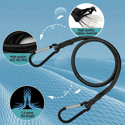 Elastic Bungee Cord With Carabiner, High-Quality Black Rubber Bungee Cord With Carabiner Clip Hook, For Outdoor Tent, Luggage Rack, Camping, Cargo, Bicycle, Transportation, Storage