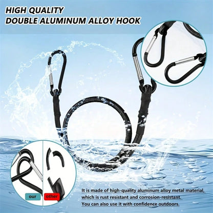 Elastic Bungee Cord With Carabiner, High-Quality Black Rubber Bungee Cord With Carabiner Clip Hook, For Outdoor Tent, Luggage Rack, Camping, Cargo, Bicycle, Transportation, Storage