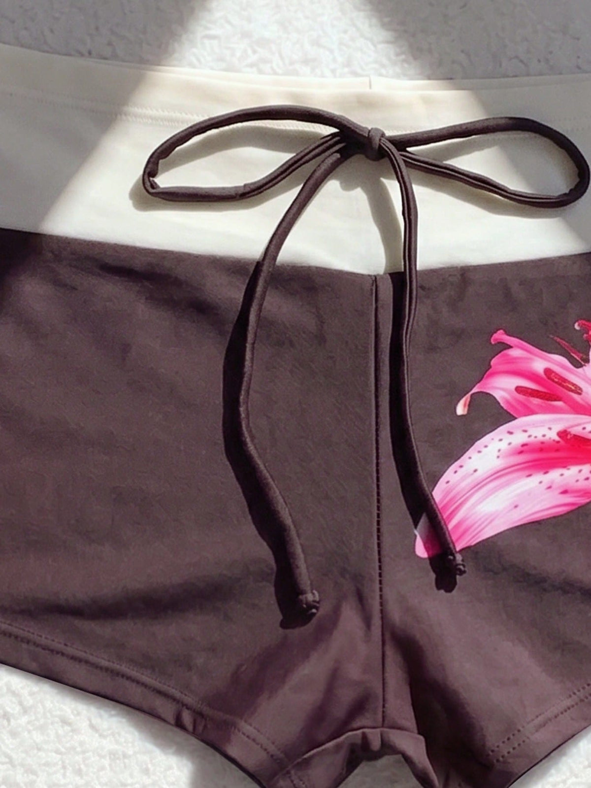 Elavelle Women's Bowknot Printed Swimwear Bottom, Spring/Summer Swimming For Women Beachwear For Women, Flower Print