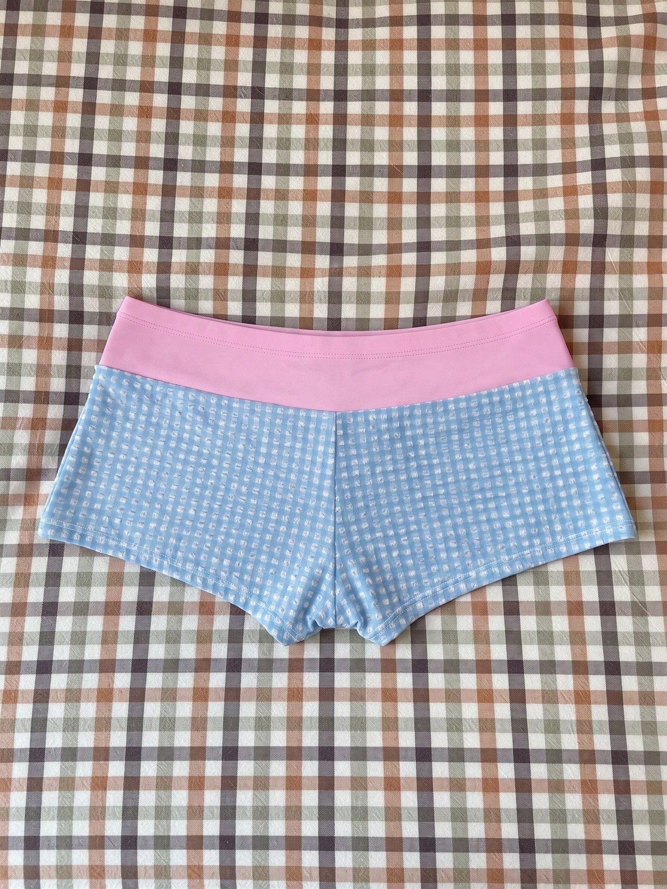 Elavelle Women's Spring/Summer Jacquard Fabric High-Waist Patchwork Swim Bottoms