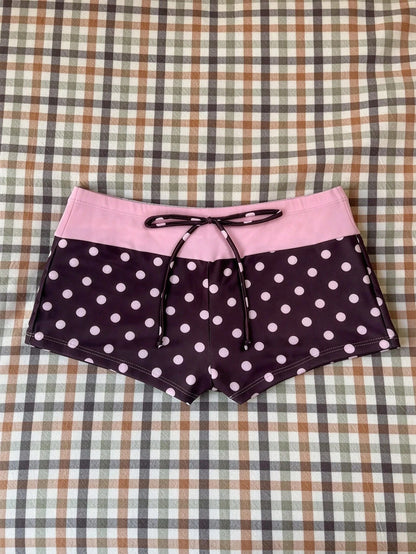 Elavelle Women's Spring/Summer Jacquard Fabric High-Waist Patchwork Swim Bottoms