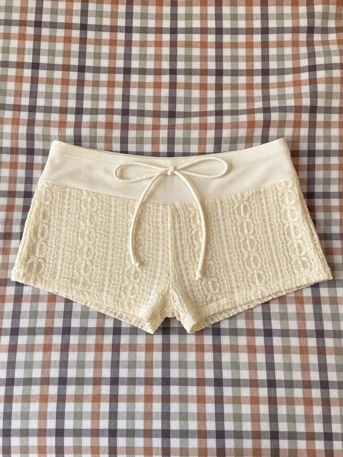 Elavelle Women's Spring/Summer Random Print High Waist Bow Bikini Bottoms