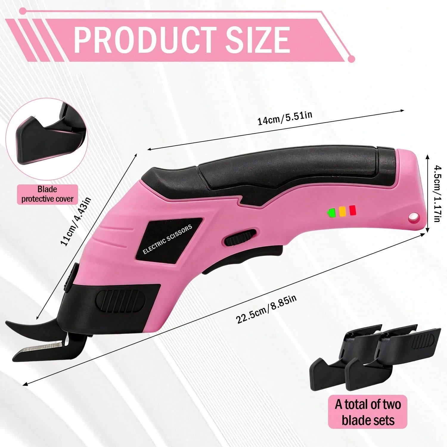 Electric Scissors (With 2 Blades) Efficiently Complete Material Cutting And Are Suitable For Cutting Fabrics, Paper Scraps, Plastics, Etc.