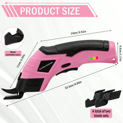 Electric Scissors (With 2 Blades) Efficiently Complete Material Cutting And Are Suitable For Cutting Fabrics, Paper Scraps, Plastics, Etc.