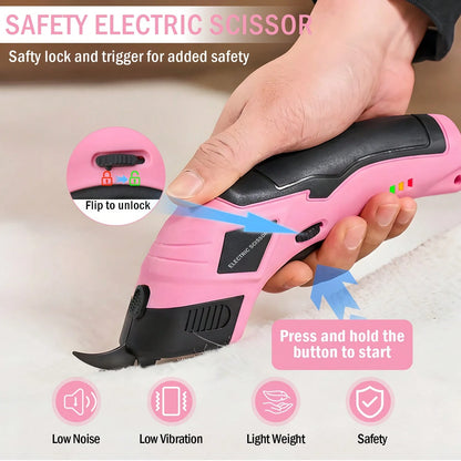 Electric Scissors (With 2 Blades) Efficiently Complete Material Cutting And Are Suitable For Cutting Fabrics, Paper Scraps, Plastics, Etc.