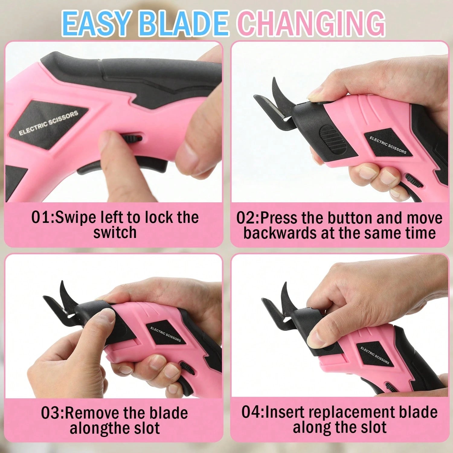 Electric Scissors (With 2 Blades) Efficiently Complete Material Cutting And Are Suitable For Cutting Fabrics, Paper Scraps, Plastics, Etc.