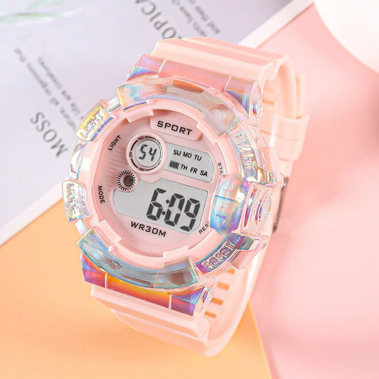 Electronic Watch Student Youth Luminous Transparent Men And Women Outdoor Sports Waterproof Watch Colorful Silicone Wrist Watch
