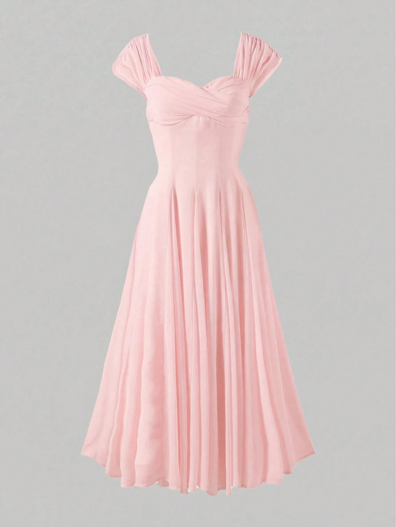 Elegant Casual Fashion Long Summer Dress For Women, Romantic Pleated Dress For Wedding, Party, And Occasions Pink, Effortlessly Chic