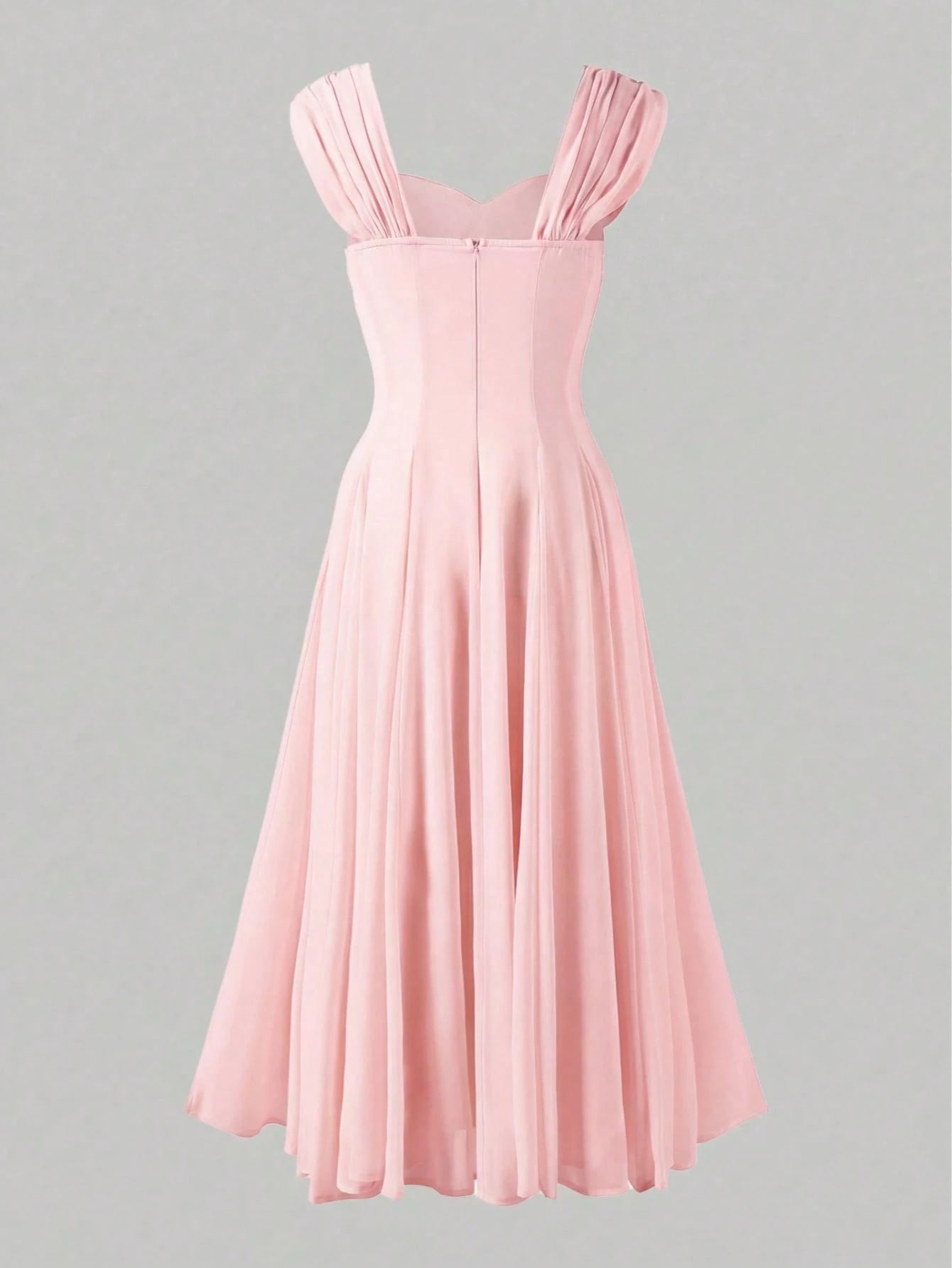 Elegant Casual Fashion Long Summer Dress For Women, Romantic Pleated Dress For Wedding, Party, And Occasions Pink, Effortlessly Chic