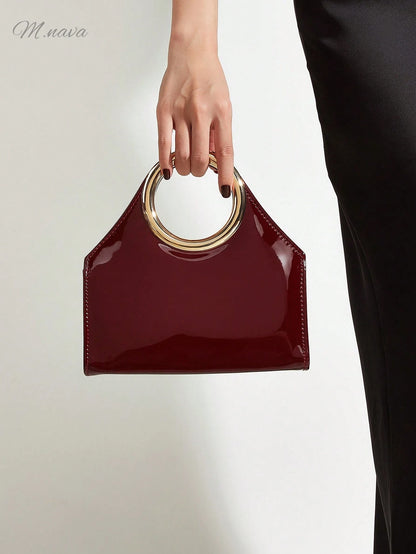 Elegant Women's Solid Color PU Leather Handbag With Detachable Chain,Suitable For Weddings, Parties, Banquets And Other Occasions