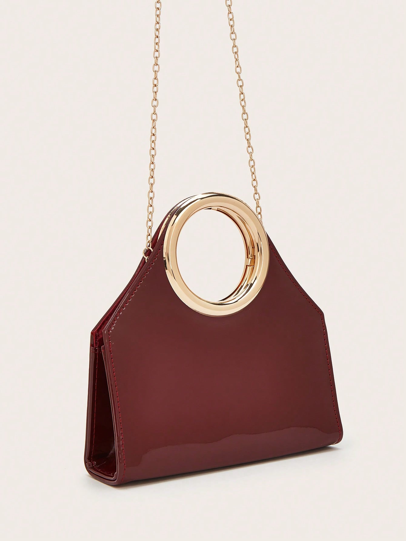 Elegant Women's Solid Color PU Leather Handbag With Detachable Chain,Suitable For Weddings, Parties, Banquets And Other Occasions