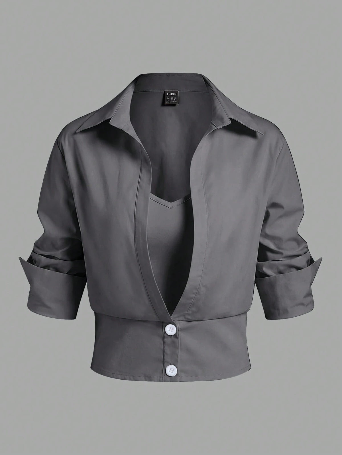 Elenzga Women's Versatile Button-Down Long Sleeve Fitted Shirt, Business/Office Wear