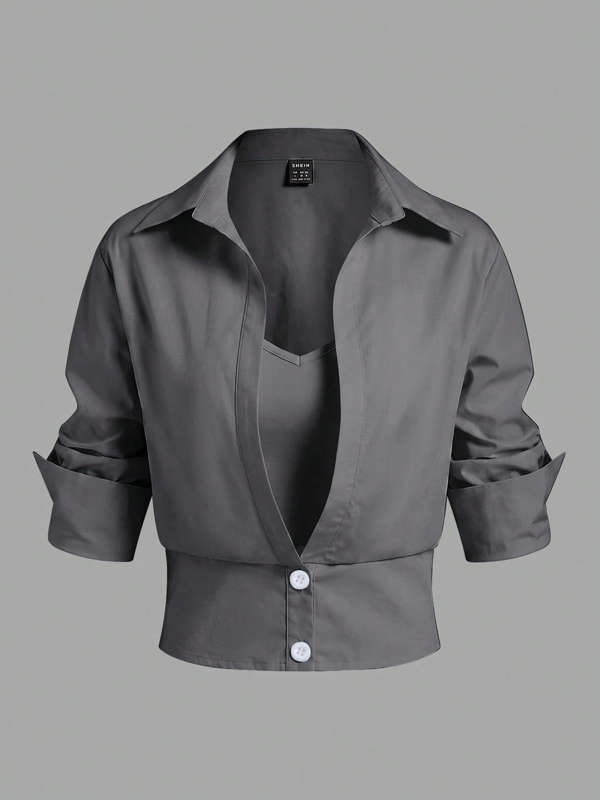 Elenzga Women's Versatile Button-Down Long Sleeve Fitted Shirt, Business/Office Wear
