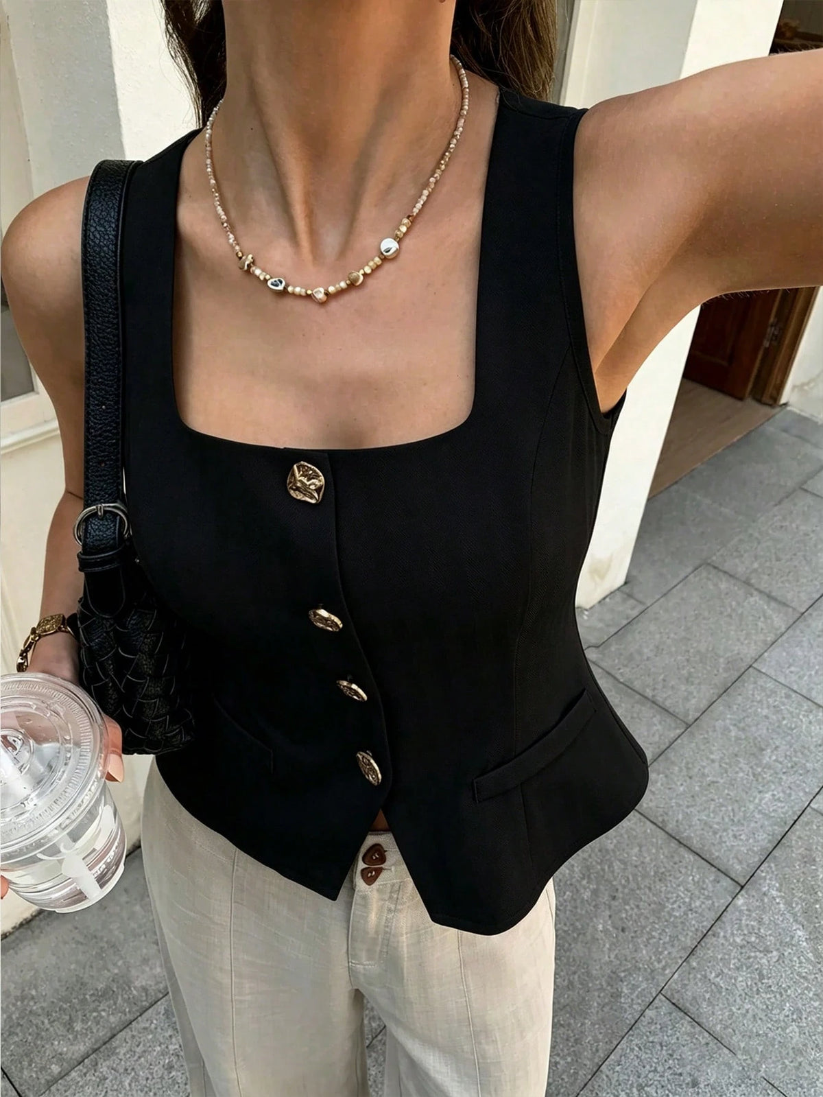 Elyressa A Lady's Woven French Summer Elegant And Stylish Vest