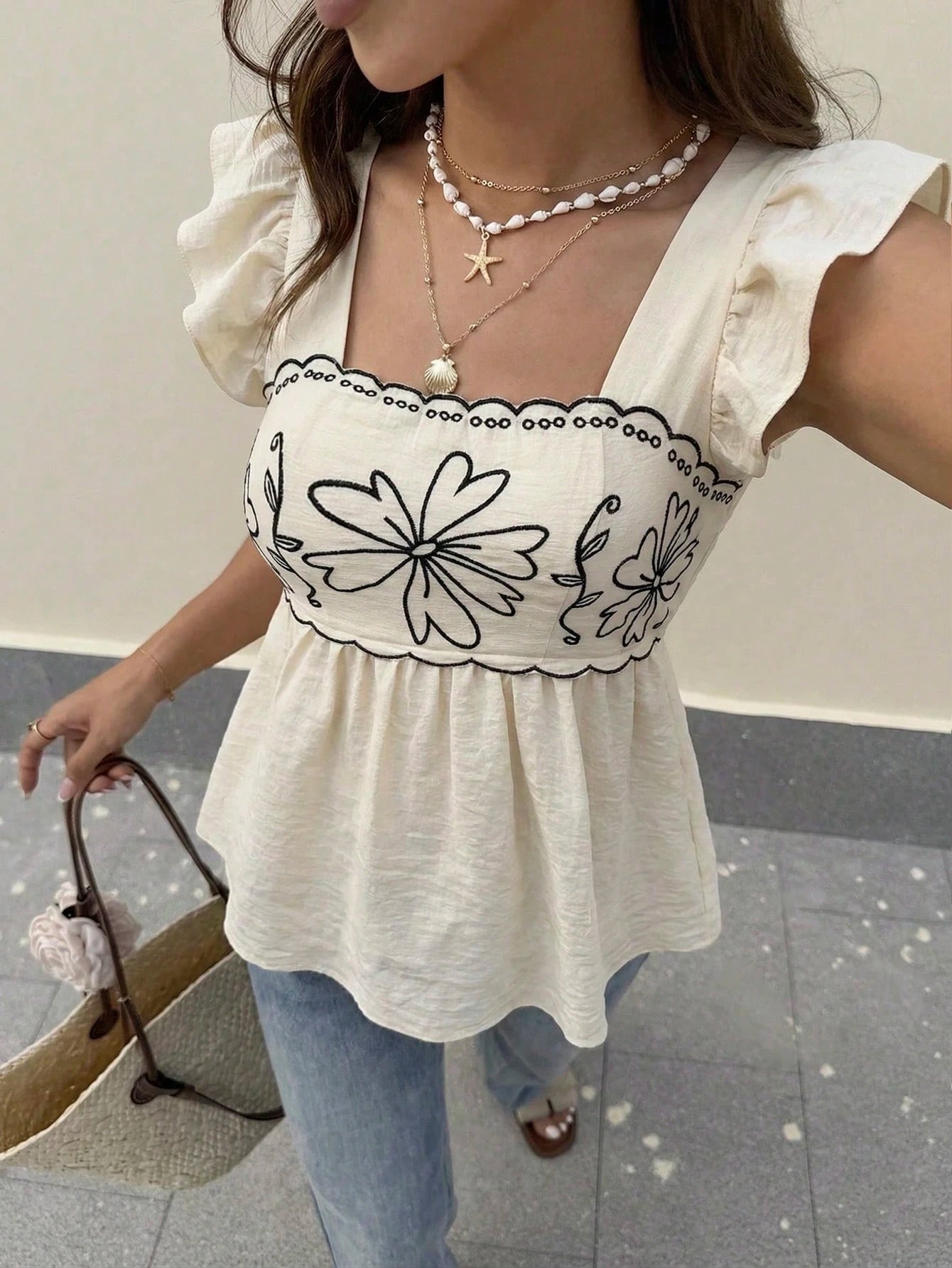 Elyressa Elegant Summer Shirt With Printed Woven Fabric For Women