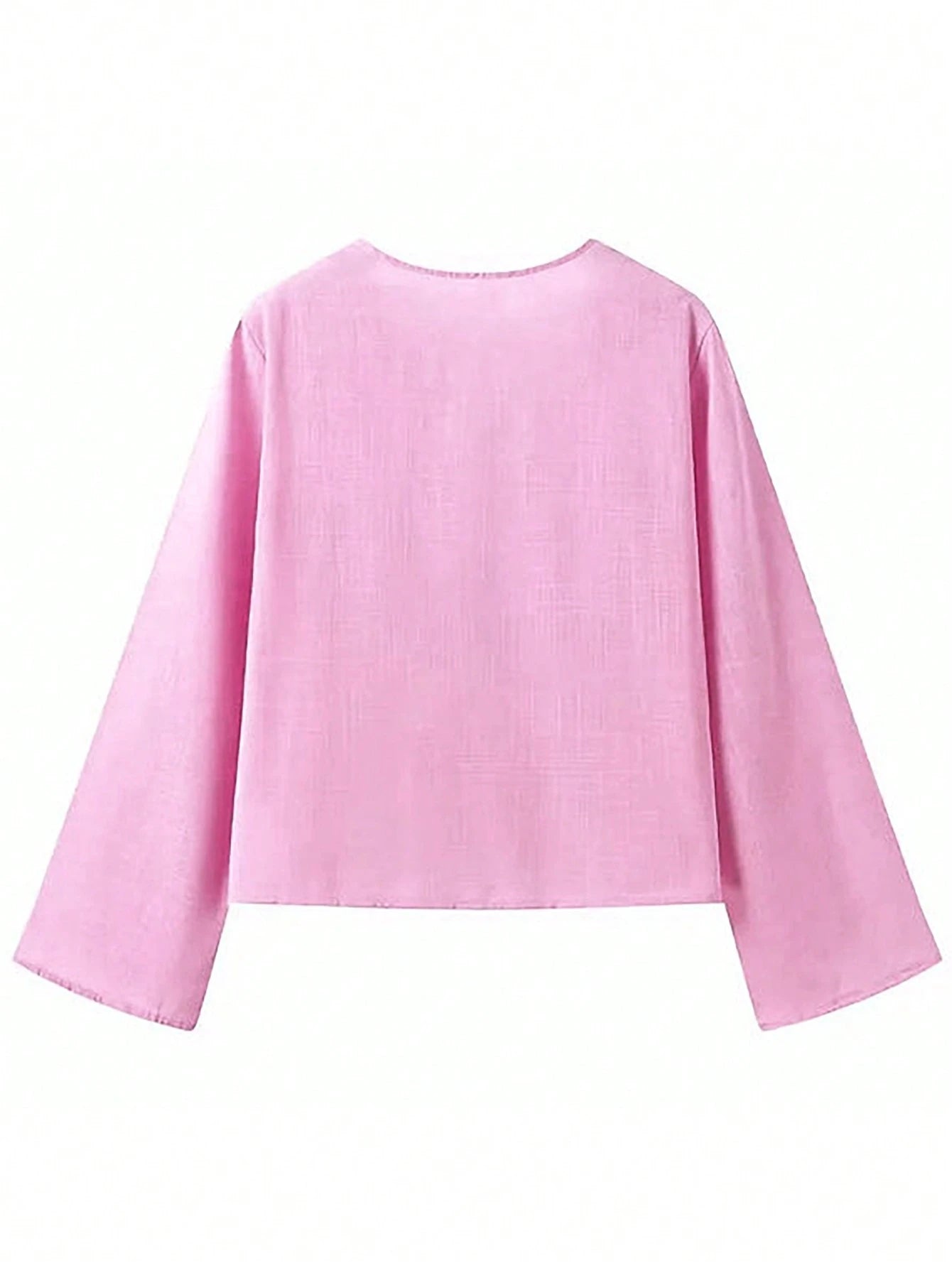 EMERY ROSE Women's Solid Color Front Tie Casual Summer Shirt