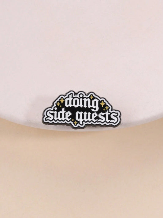 Enamel Badge 'doing Side Quests' For Game Players, Slouchy Office Worker Pin, Unique Gaming Accessory, Perfect Gift For Gamers