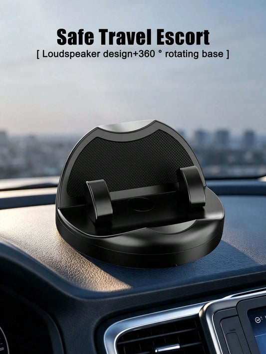 English: 2-In-1 Car Phone Holder With Parking Number, 360° Rotatable Dashboard Adhesive Mount, Extendable Clip For Thick Cases, Universal Navigation Bracket, ABS Silicone Car Accessory