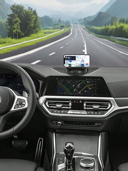 English: 2-In-1 Car Phone Holder With Parking Number, 360° Rotatable Dashboard Adhesive Mount, Extendable Clip For Thick Cases, Universal Navigation Bracket, ABS Silicone Car Accessory