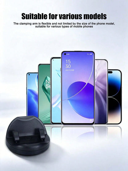 English: 2-In-1 Car Phone Holder With Parking Number, 360° Rotatable Dashboard Adhesive Mount, Extendable Clip For Thick Cases, Universal Navigation Bracket, ABS Silicone Car Accessory