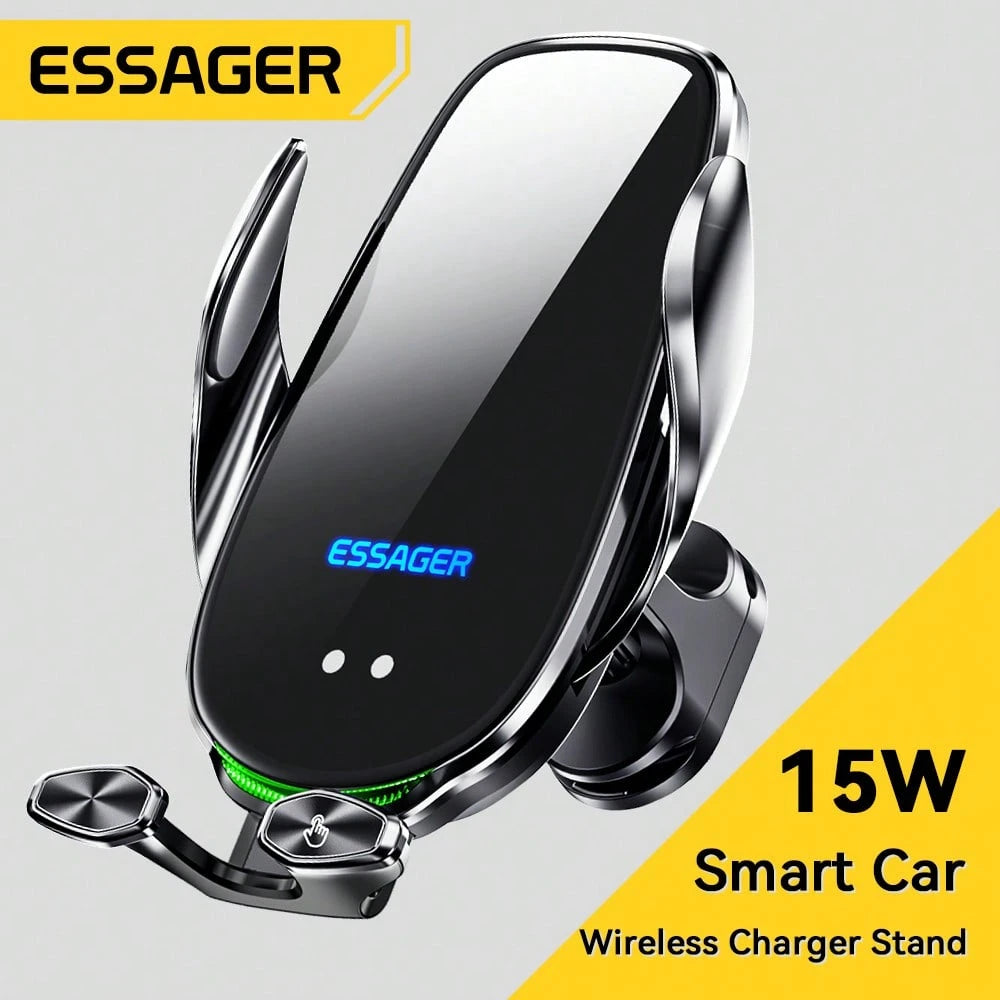 Essager Qi 15W Wireless Charger Car Phone Holder In Car Air Vent Mount Compatible With iPhone 14 13 12 X Pro Max Xiaomi Huawei Fast Charging