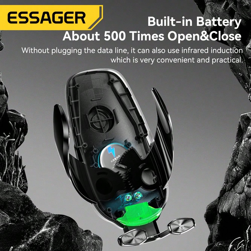 Essager Qi 15W Wireless Charger Car Phone Holder In Car Air Vent Mount Compatible With iPhone 14 13 12 X Pro Max Xiaomi Huawei Fast Charging