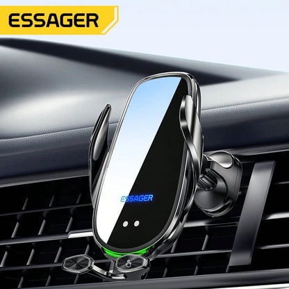 Essager Qi 15W Wireless Charger Car Phone Holder In Car Air Vent Mount Compatible With iPhone 14 13 12 X Pro Max Xiaomi Huawei Fast Charging