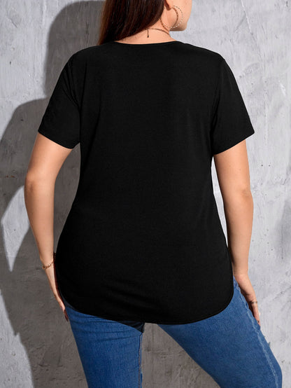 Essnce Plus Solid Curved Hem Tee