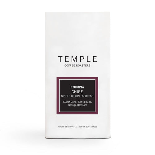Temple Coffee Roasters Ethiopia Chire single origin espresso bag with a dark label