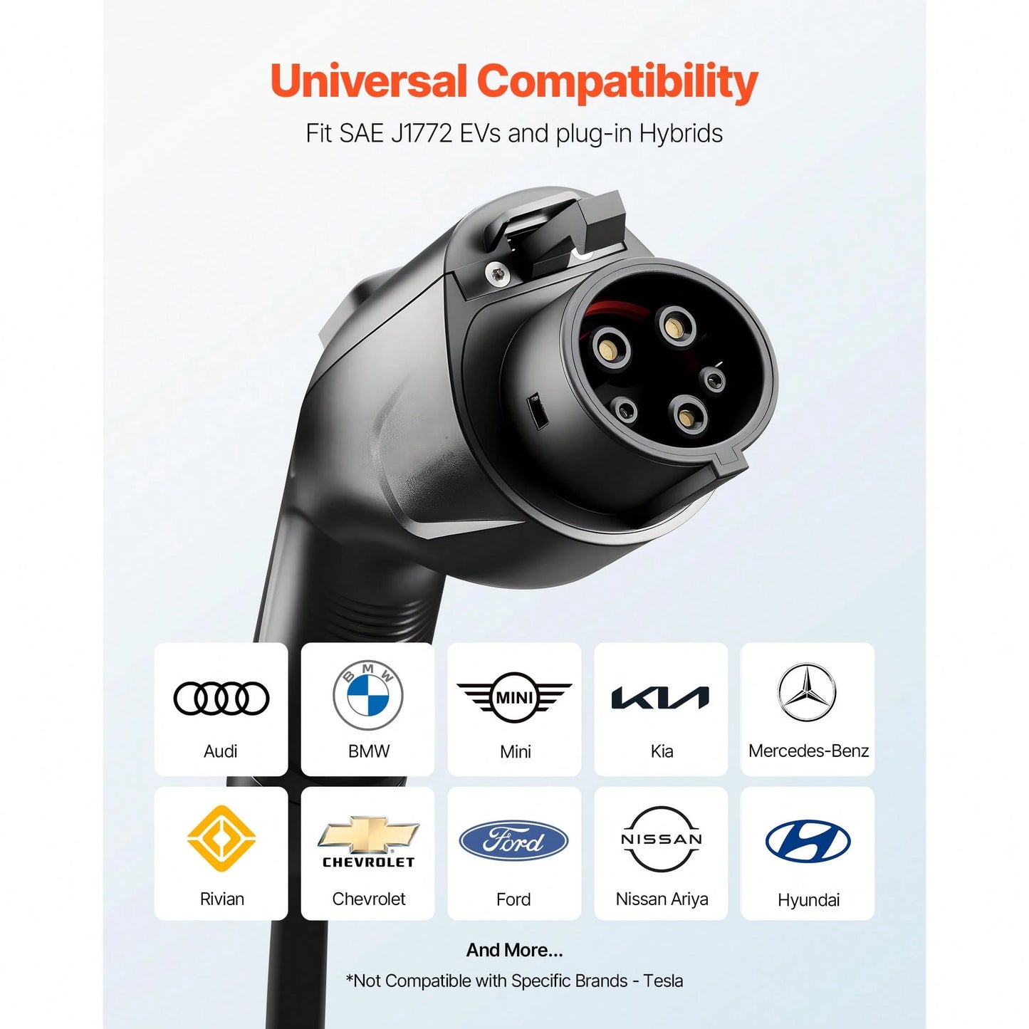 EV Charger Extension Cable, 48Amp 21 Ft J1772 Extension Cord Compatible With 120V-240V SAE J1772 Electric Vehicle Chargers, Level 1/Level 2 IP66 Heavy Duty Car Charging Cable With Carrying Bag
