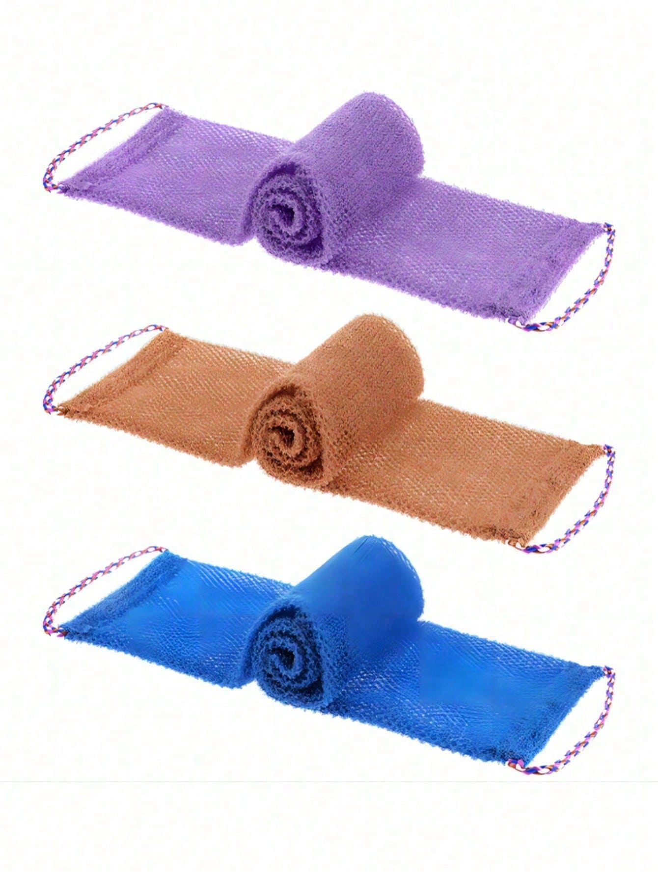 Exfoliating Bath Towel, Dual-Sided Design For Gentle/Rough Exfoliation, Effective Body Scrubbing, Shower Back Brush, Premium Mesh Material, Convenient Tie Design, Loofah Bath Towel, Body Sponge, Makes