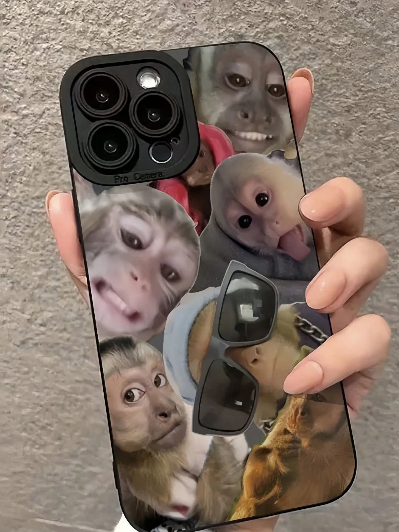Expression 1pc New Creative Monkey Design Phone Case Compatible With Iphone 16 Pro Max, Protective Cover Compatible With Iphone 11/12/13/14 Plus, XR/7/8 Plus/15 Pro Max Waterproof Shockproof Anti-Fall