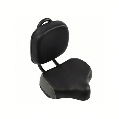 Extra Wide Bike Seat With Backrest And Comfortable Ergonomic Design For Men And Women- Adjustable Height Leather Saddle Pad For EBike, Tricycle, And Big Bikes