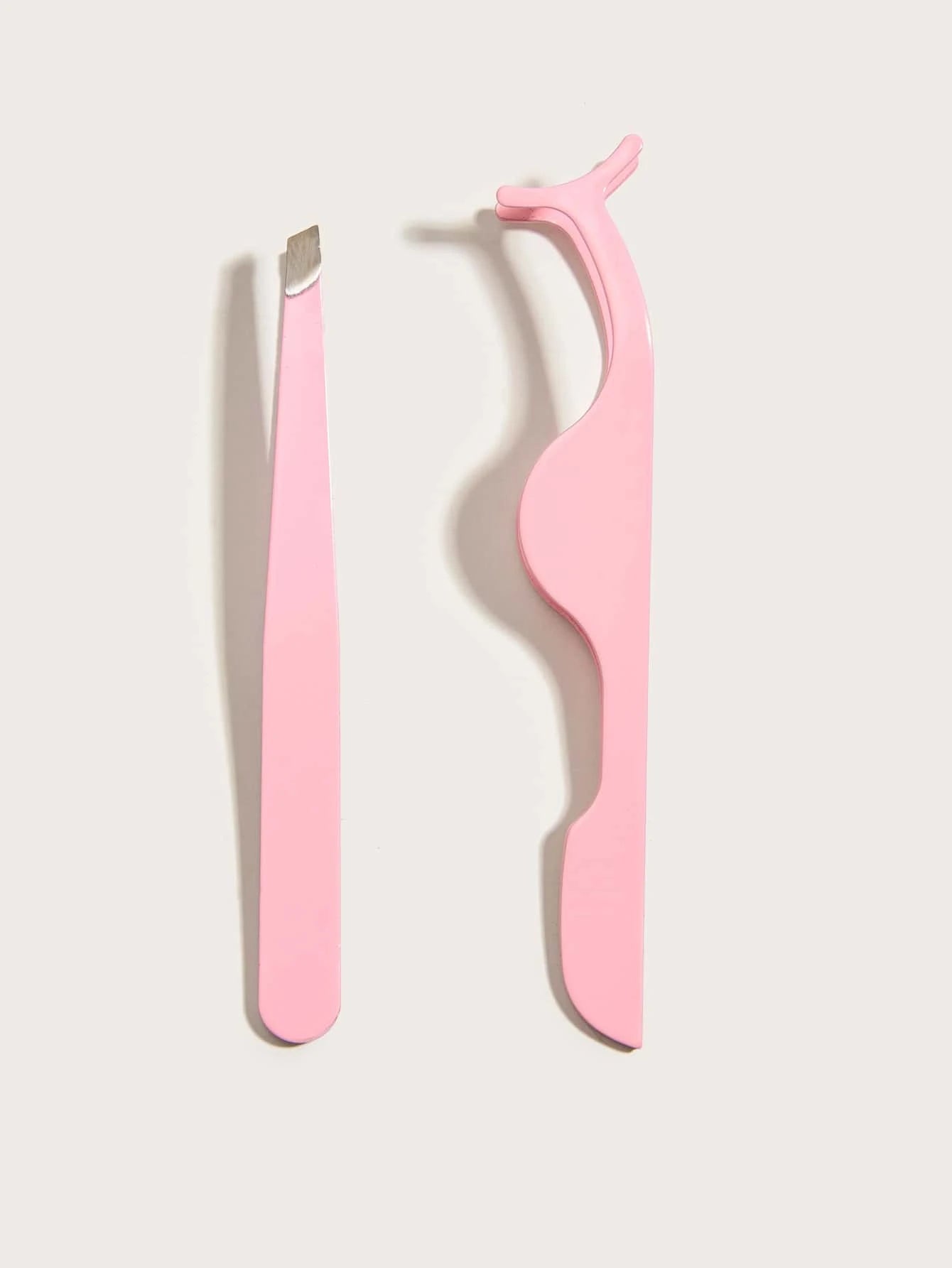 Eyebrow Tweezers & Eyelash Tweezers, 2pcs Elegant Solid Color Reusable Multifunctional Stainless Steel Lash Extension Tools For Women Mom Wife Sister Teen Girl Friend