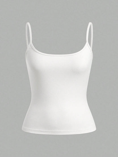 EZwear 3pcs/Set Women's Black, Light Grey, White Camisole Crop Top, Sexy & Tight Fitting, Suitable For Summer