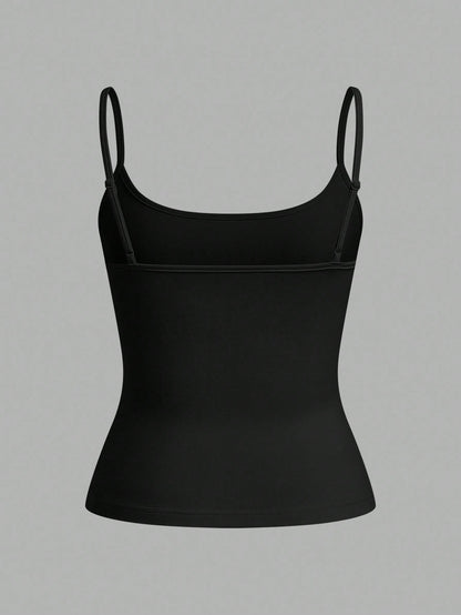 EZwear 3pcs/Set Women's Black, Light Grey, White Camisole Crop Top, Sexy & Tight Fitting, Suitable For Summer